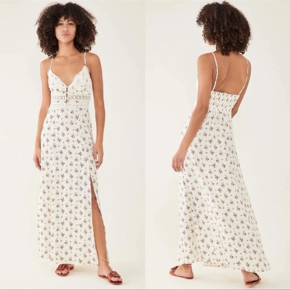 Free People Other - NWT Free People Cream Floral Lace Dress